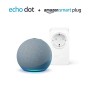 Nuovo Echo Dot (4ª generazione) - Ceruleo + Amazon Smart Plug (presa intelligente con connettività Wi-Fi), compatibile con Ale