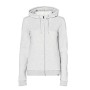 CARE OF by PUMA Felpa da donna in spugna con cappuccio e cerniera, Light Grey, 46, Label: L