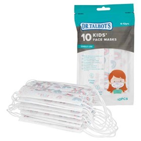 DrTalbot's - Mascherina per il viso con disegni per bambina - mascherina con 3 filtri - pacchetto richiudibile da 10 pezzi - 4-1