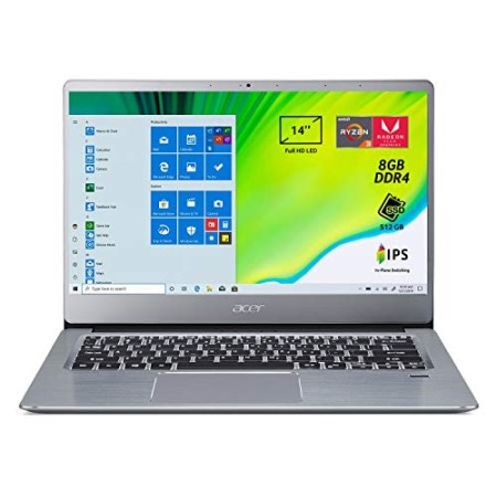 Acer Swift 3 SF314-41-R27G Pc Portatile, Notebook con Processore AMD Ryzen 3 3200U, RAM 8 GB DDR4, 512 GB PCIe NVMe SSD, Display