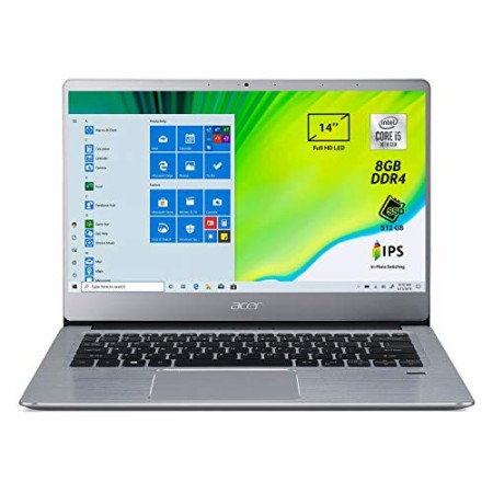 Acer Swift 3 SF314-58-597S Pc Portatile, Notebook con Processore Intel Core i5-10210U, 8 GB DDR4, 512 GB PCIe NVMe SSD, Display 