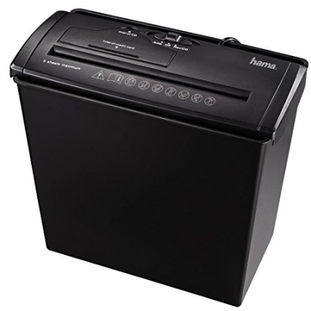 HAMA S7Cd Distruggi Documenti Elettrico a Striscia, Documenti/CD/Carte di Credito, 10L, Nero, taglio a strisce