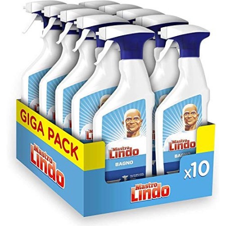 Mastro Lindo Spray Detergente Bagno 10 Pezzi, Maxi Formato 10 x 500 ML