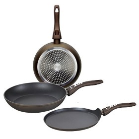 Tognana Diamantea Set Crepiera e Padelle, Alluminio, Bronzo, 3 unità