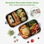 Lacyie Lunch Box, Bento Box in Acciaio Inox Ermetico 800ML Scatola da Pranzo con Parete Rimovibile Portapranzo per Scuola, Uffic