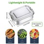 Lacyie Lunch Box, Bento Box in Acciaio Inox Ermetico 800ML Scatola da Pranzo con Parete Rimovibile Portapranzo per Scuola, Uffic