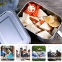 Lacyie Lunch Box, Bento Box in Acciaio Inox Ermetico 800ML Scatola da Pranzo con Parete Rimovibile Portapranzo per Scuola, Uffic