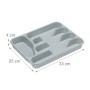 Relaxdays Portaposate, Ste da 2, Divisore per Posate da Cassetto, 5 Scomparti, Utensili Cucina, HLP 4x25x33 cm, Grigio
