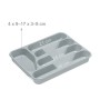Relaxdays Portaposate, Ste da 2, Divisore per Posate da Cassetto, 5 Scomparti, Utensili Cucina, HLP 4x25x33 cm, Grigio