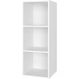 Homfa Libreria Mobile per Archiviazione con Mensola in Legno, Scaffale Cubo per Libri (Bianco, 30x30x106cm)