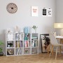 Homfa Libreria Mobile per Archiviazione con Mensola in Legno, Scaffale Cubo per Libri (Bianco, 30x30x106cm)