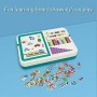Tavolo attività Tavolo da Gioco 5 in 1 per Bambini Giocattoli di Apprendimento per Ragazzi e Ragazze con Blocchi, Puzzle, Scacc