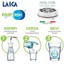 Laica Bottiglia Filtrante B01Aa Flow'N Go, Capacità: 1 litro, Filtrazione Istantanea, Tecnologia Fast Disk, 4 Filtri Inclusi