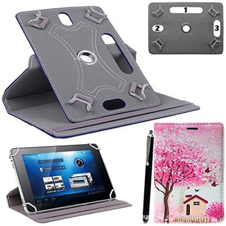 Colourful Stuff Custodia universale per tablet in ecopelle, con supporto, rotante a 360°, adatto per tutti i Tablet Android da 