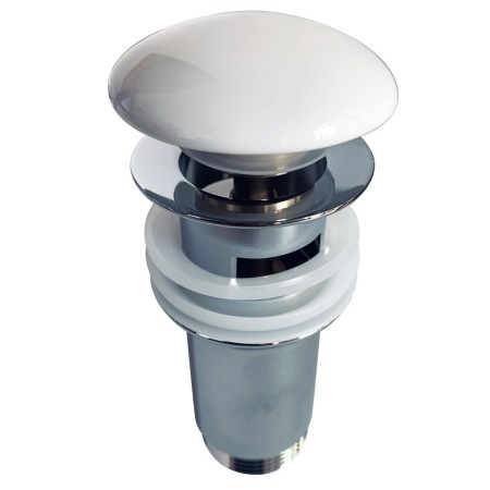 Piletta click clack in Ottone Cromato Cover Ceramica per Lavabo Lavandino Bagno  *** CONFEZIONE 4 pz., Tipo di accessorio Lucido