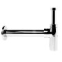 Sifone Tubo di Scarico in Ottone Cromato Tondo per Lavabo Lavandino Bagno da 1.1/4” *** CONFEZIONE 2 pz.