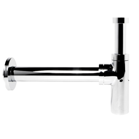 Sifone Tubo di Scarico in Ottone Cromato Tondo per Lavabo Lavandino Bagno da 1.1/4” *** CONFEZIONE 2 pz.