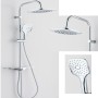 Colonna Doccia Attrezzata 009 Ottone Cromato 2 Funzioni Soffione Doccetta Quadro *** Finitura 5