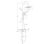 Colonna Doccia Attrezzata 009 Ottone Cromato 2 Funzioni Soffione Doccetta Quadro *** Finitura 2