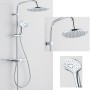 Colonna Doccia Attrezzata 008 Ottone Cromato 2 Funzioni Soffione Doccetta Tondo  *** Pezzi 5