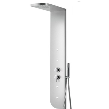 Colonna Doccia 005B Acciaio Inox 3 Funzioni 4 Bocchette Idro Lombari L20xP50xH150 *** Finitura 1 pz., CONFEZIONE Spazzolato