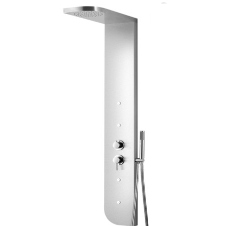 Colonna Doccia 005 Acciaio Inox 4 Funzioni Getto A Cascata 4 Bocchette Idro Lombari L20xP50xH150 *** Finitura 1 pz., CONFEZIONE 