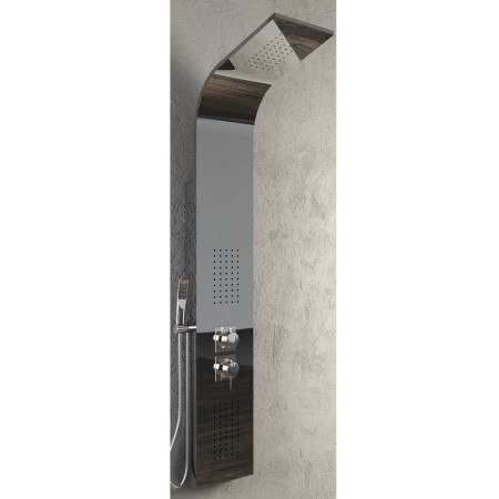 Colonna Doccia 001B 3 Funzioni Acciaio Inox 2 Bocchette Idro Lombari L20xP44xH140 *** Finitura 1 pz., CONFEZIONE Spazzolato