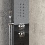 Colonna Doccia 001 4 Funzioni Acciaio Inox Getto A Cascata 2 Bocchette Idro Lombari L20xP44xH140 *** Finitura 1 pz., CONFEZIONE 