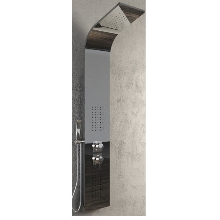 Colonna Doccia 001 4 Funzioni Acciaio Inox Getto A Cascata 2 Bocchette Idro Lombari L20xP44xH140 *** Finitura Spazzolato, CONFEZ