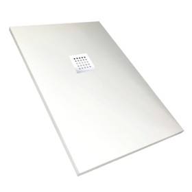 Piatto Doccia Mineral Marmo Resina Bianco Opaco h3,5cm P80-90 Varie Misure *** CONFEZIONE 1 pz., Misure L140 x P80 x H3,5 cm, Mi