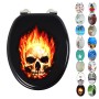 OGOMONDO Sedile Copri WC Universale Frizionato Fantasia MDF Chiusura Rallentata *** CONFEZIONE 1 pz., Fantasia Color Owl