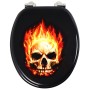 OGOMONDO Sedile Copri WC Universale Frizionato Fantasia MDF Chiusura Rallentata *** CONFEZIONE 1 pz., Fantasia Color Owl