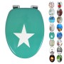 OGOMONDO Sedile Copri WC Universale Frizionato Fantasia MDF Chiusura Rallentata *** CONFEZIONE 1 pz., Fantasia Color Owl