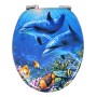 OGOMONDO Sedile Copri WC Universale Frizionato Fantasia MDF Chiusura Rallentata *** CONFEZIONE 1 pz., Fantasia Color Owl