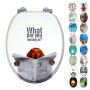 OGOMONDO Sedile Copri WC Universale Frizionato Fantasia MDF Chiusura Rallentata *** CONFEZIONE 1 pz., Fantasia Palms Beach