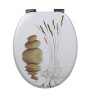 OGOMONDO Sedile Copri WC Universale Frizionato Fantasia MDF Chiusura Rallentata *** CONFEZIONE 1 pz., Fantasia Palms Beach