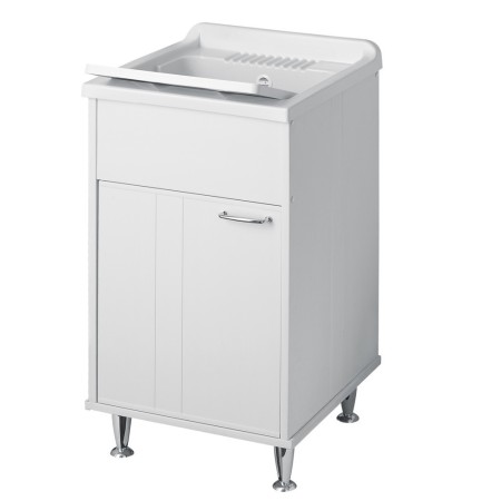 Lavatoio Lavello In Resina Antigraffio Doppia Singola Anta Varie Misure Mobile In Pvc Interno Bianco  *** CONFEZIONE 1 pz., Misu