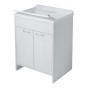 Lavatoio Lavello In Resina Antigraffio Doppia Singola Anta Varie Misure Mobile In Pvc Interno Bianco  *** CONFEZIONE 1 pz., Misu