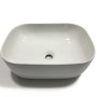 Lavabo Da Appoggio Ceramica Bianco Rettangolare Lavandino Lavello Arredo 45,5x32,5x13,5 Cm *** CONFEZIONE 1 pz., Misure Opaco