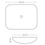 Lavabo Da Appoggio Ceramica Bianco Rettangolare Lavandino Lavello Arredo 45,5x32,5x13,5 Cm *** CONFEZIONE 1 pz., Misure Opaco