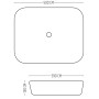 Lavabo Da Appoggio Ceramica Bianco Rettangolare Lavandino Lavello Arredo 50x39x13 Cm *** CONFEZIONE 1 pz., Misure Opaco