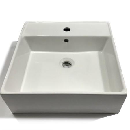 Lavabo Da Appoggio Ceramica Bianco Lavandino Lavello Arredo 2 Misure *** CONFEZIONE 1 pz., Misure 46x46x16 cm