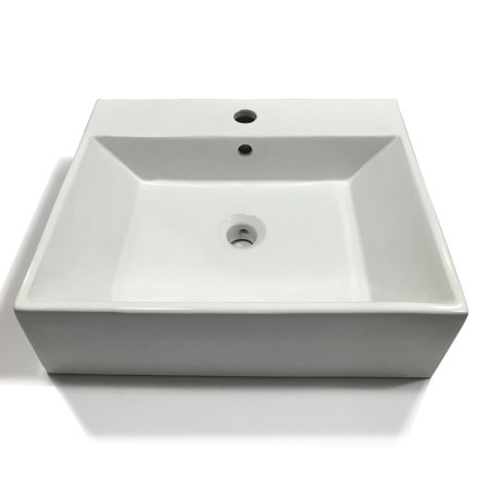 Lavabo Da Appoggio Ceramica Bianco Lavandino Lavello Arredo 2 Misure *** CONFEZIONE 1 pz., Misure 53x41x15 cm