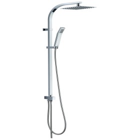 Colonna Doccia Attrezzata Acciaio Inox Cromato Soffione Quadro Doccetta *** Finitura 1 pz.