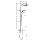 Colonna Doccia Attrezzata Acciaio Inox Cromato Soffione Quadro Doccetta *** Finitura 1 pz.