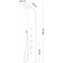 Colonna Doccia 007 Acciaio Inox 4 Funzioni Getto A Cascata 3 Bocchette Idro Lombari L20xP53xH150 *** Finitura Cromo Lucido, CONF