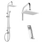 Colonna Doccia Attrezzata 026 Ottone Cromato Soffione Quadro Doccetta *** Finitura Abs, CONFEZIONE 2