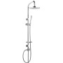Colonna Doccia Attrezzata 025 Ottone Cromato Soffione Tondo Doccetta  *** Finitura Abs, CONFEZIONE 2