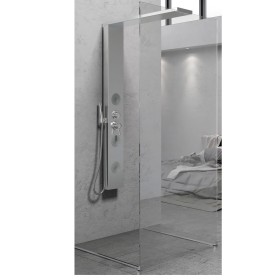 Colonna Doccia 012 Acciaio Inox Spazzolato Walk-In Con Cristallo 3 Funzioni 3 Bocchette Idro Lombari *** Finitura 1 pz., CONFEZI