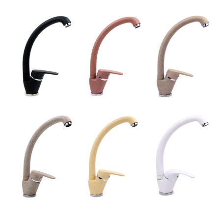 OGOMONDO Miscelatore Oslo Orientabile Ottone Colorato per Lavello Cucina *** CONFEZIONE 1 pz., Finitura Avena 4